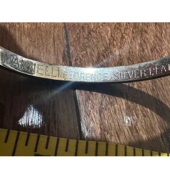 Vintage Vita Florence 24k Gold Bangle & Modern Manelli Silver Leather Bracelet - Picture 5 of 13